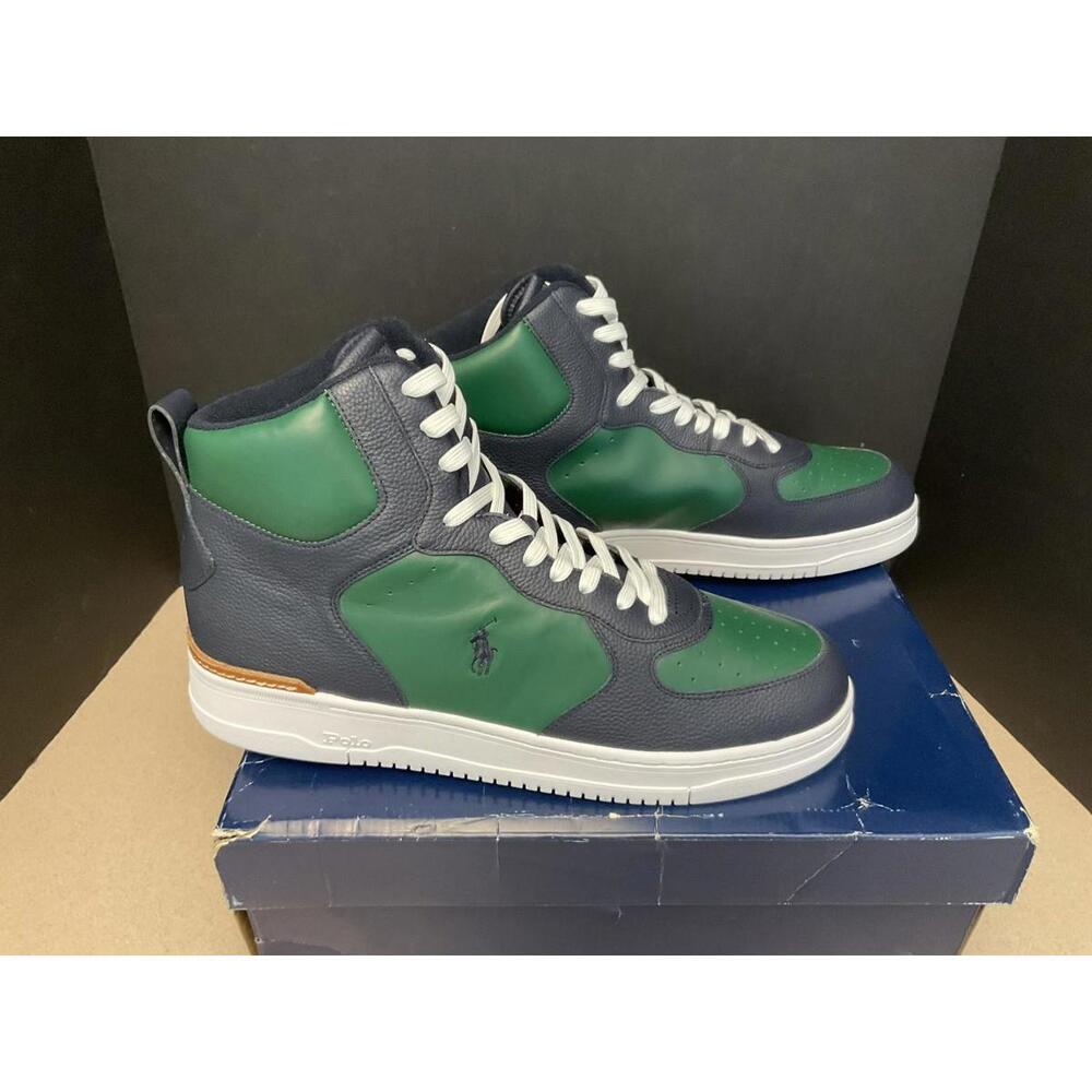 New! Mens Polo Ralph Lauren Masters Mid Leather High-Top Sneakers/Shoes. Size 15